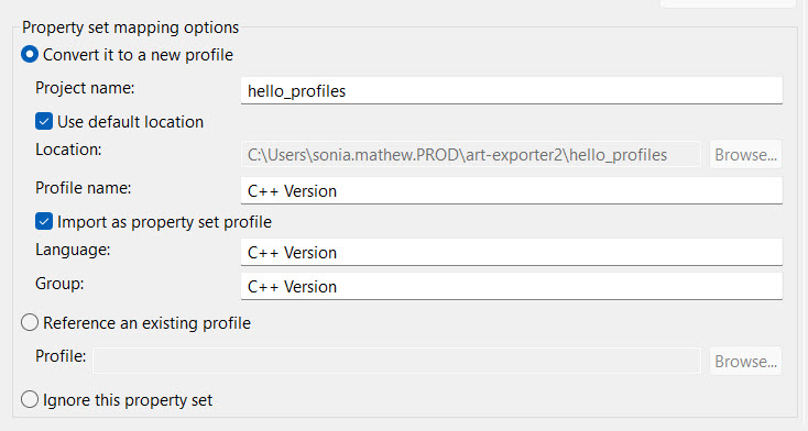 Stereotype and Property Set mapping