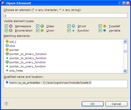 Open Element Dialog Box