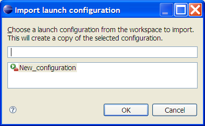 Import launch configuration