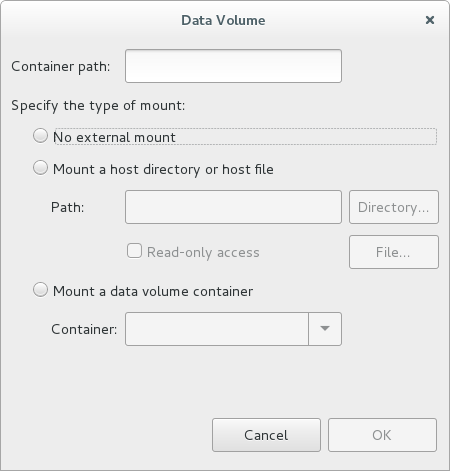 C/C++ Project Properties, Build, Settings, Data Volume Dialog