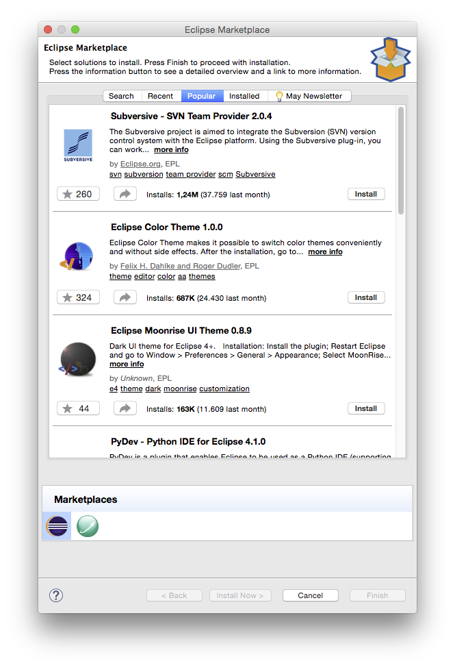 Eclipse Marketplace Client