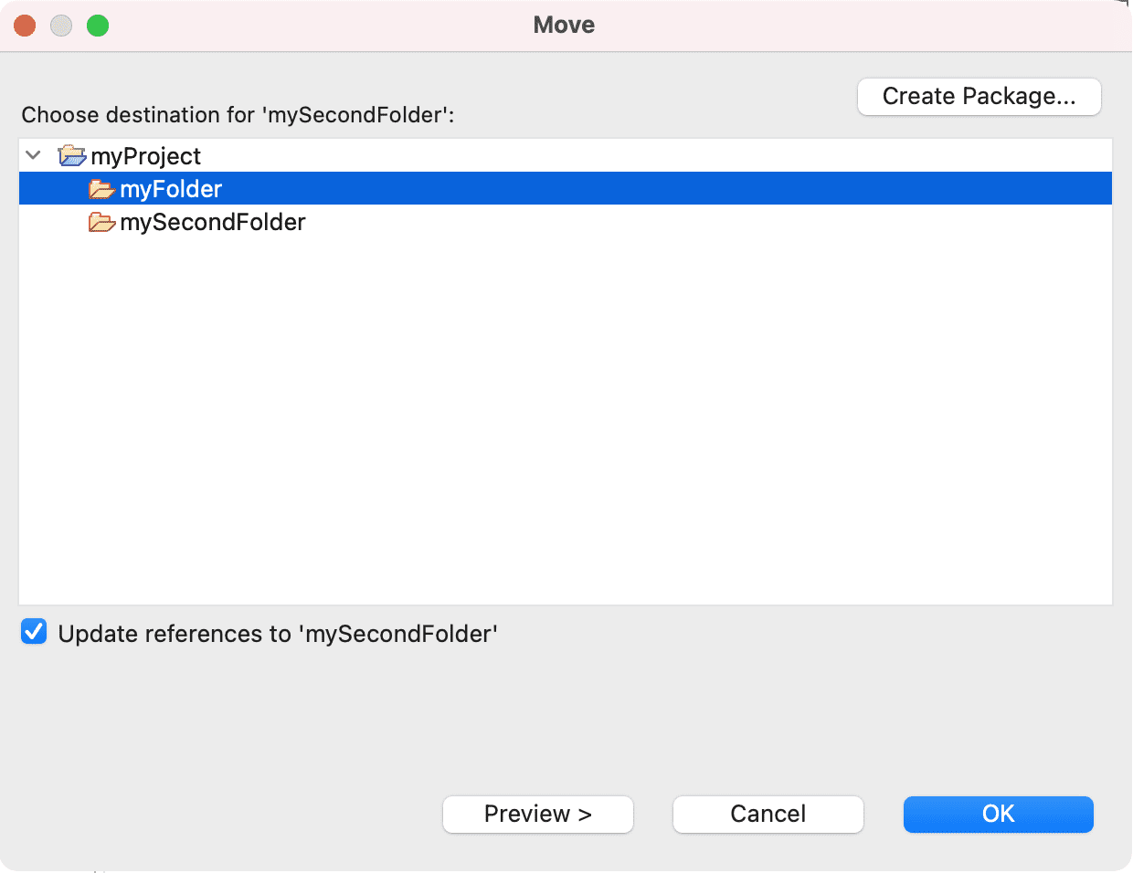 Folder dialog