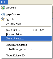 Accessing Cheat sheet via Help menu